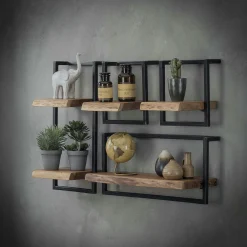 Etagère murale bois métal MELBOURNE
