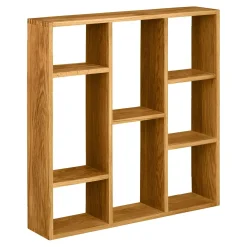 Etagère murale décorative en bois de chêne clair 8 niches VARDE