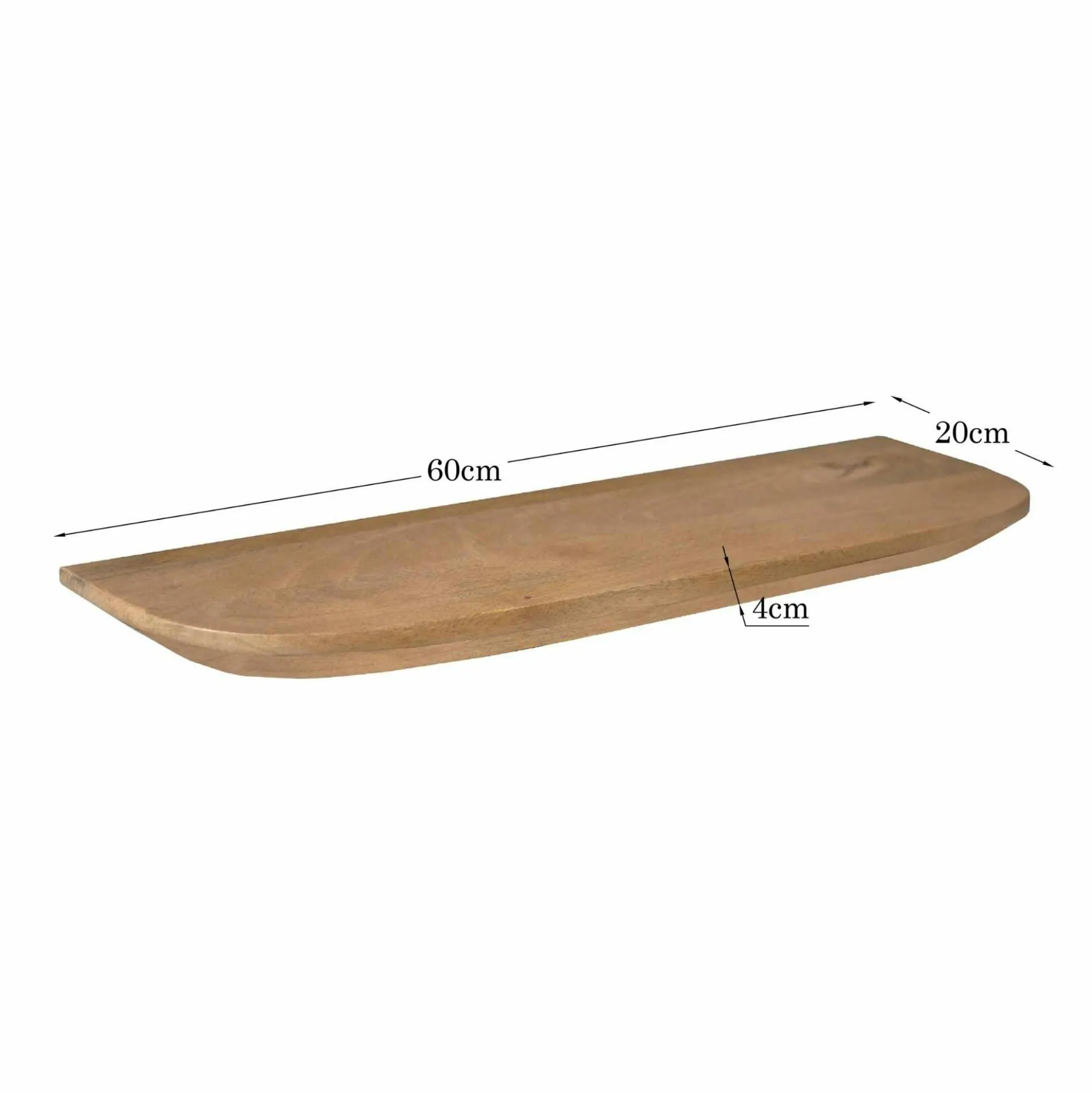 Etagère murale en bois de manguier 60 cm (lot de 3) ALMA