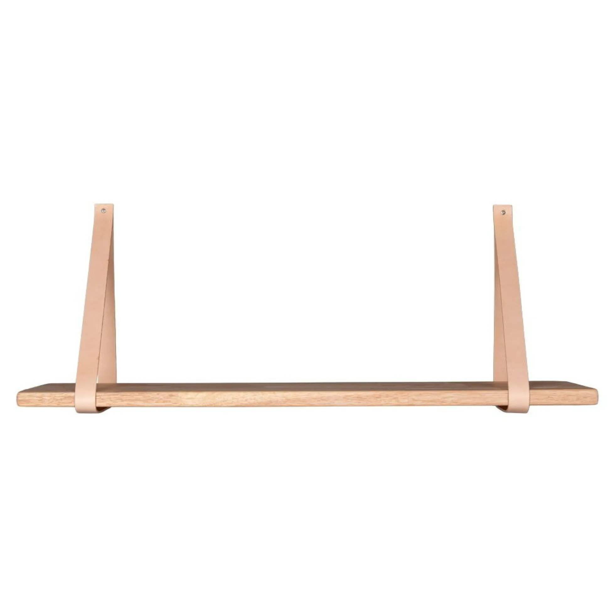 Etagère murale en bois et cuir brun 120 cm TALLINN