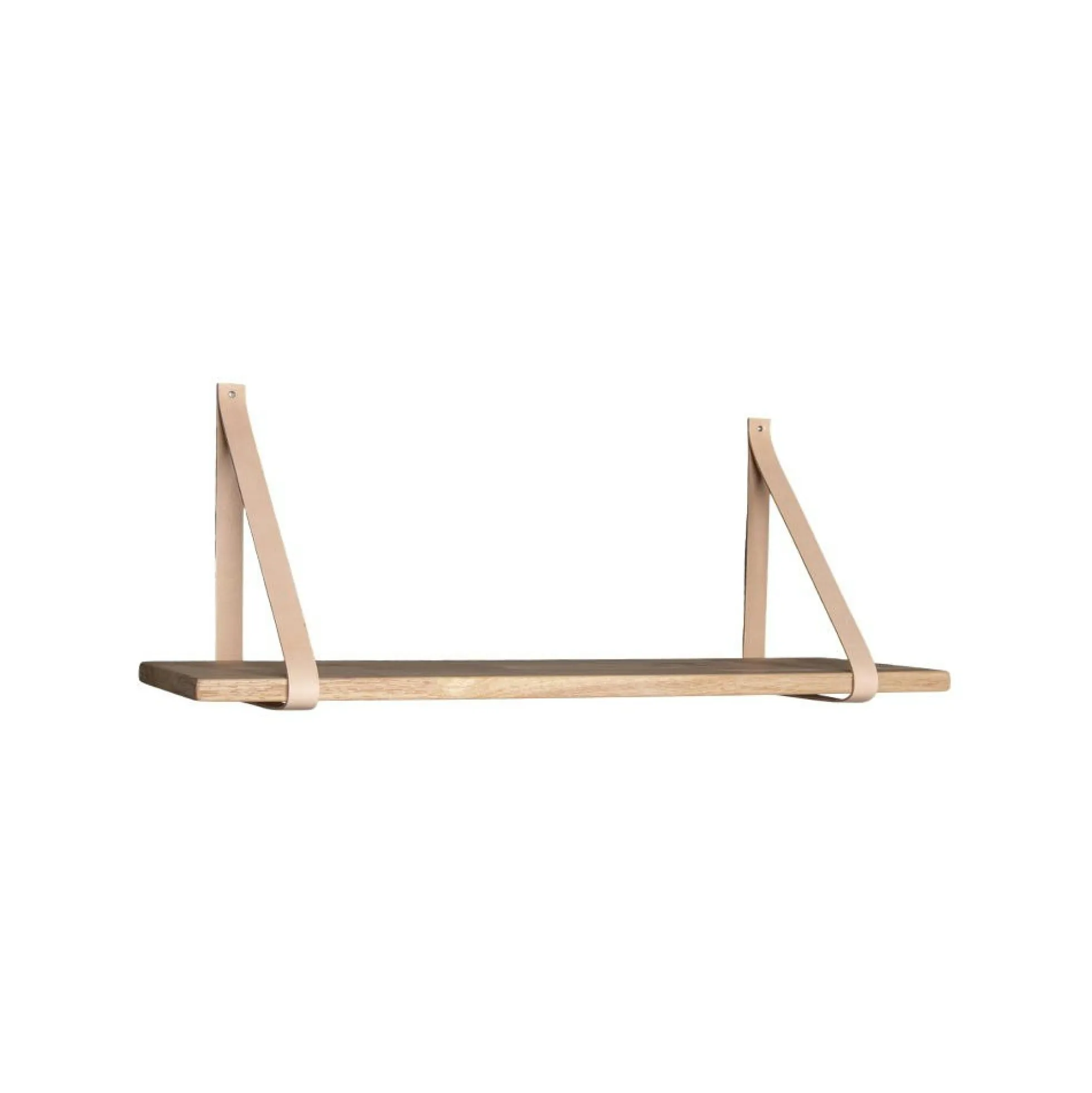 Etagère murale en bois et cuir brun 80 cm TALLINN