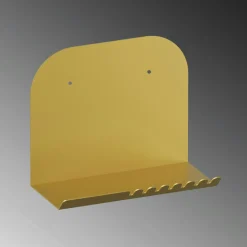 Etagère murale métal doré avec crochets dentelés 28 cm SFAX