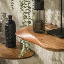 Etagère murale organique en bois d'acacia (lot de 3) MELBOURNE
