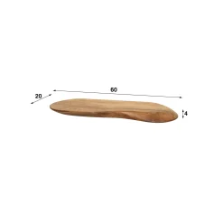 Etagère murale organique en bois d'acacia 60 cm MELBOURNE
