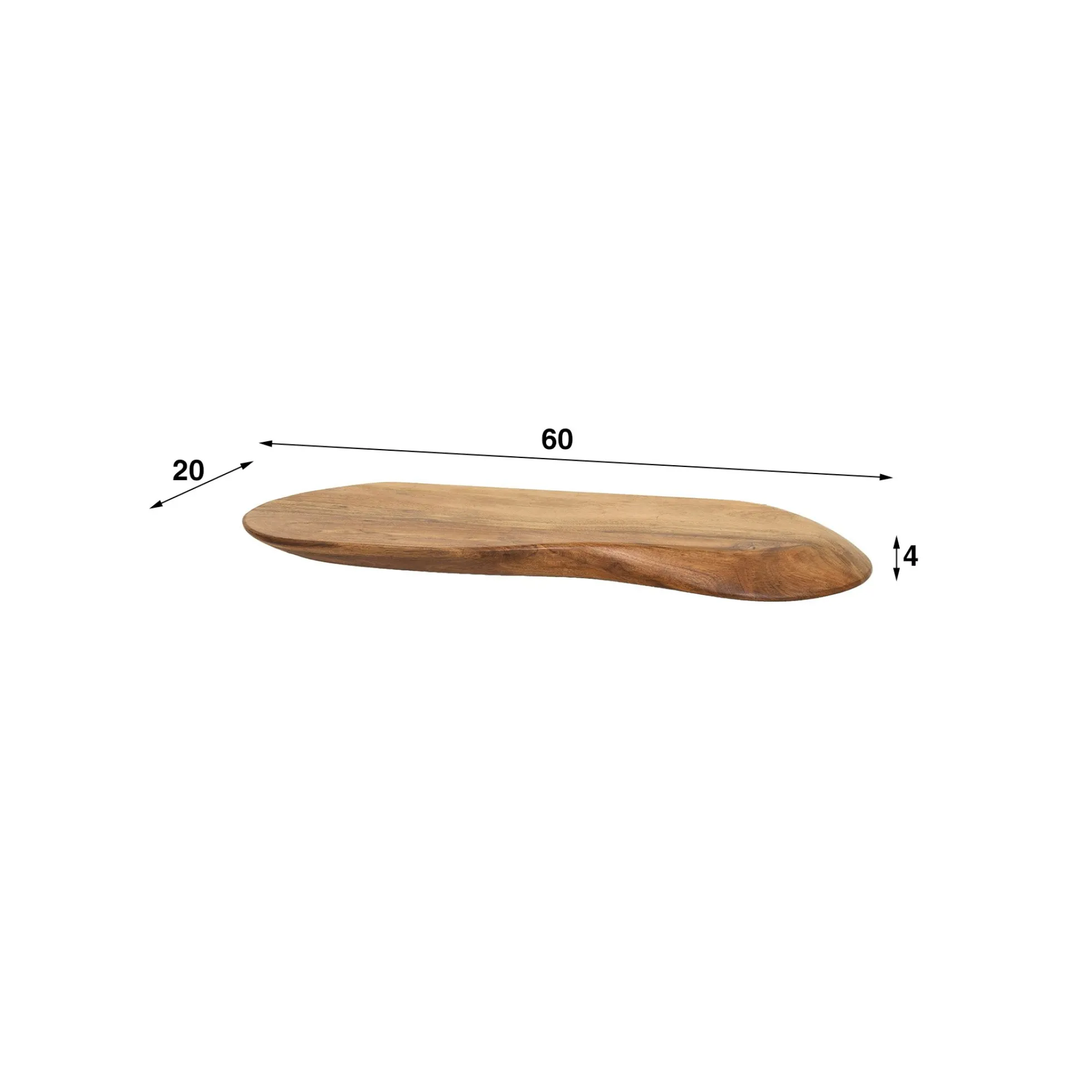 Etagère murale organique en bois d'acacia 60 cm MELBOURNE