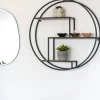 Etagère murale ronde en métal noir Ø62 cm TALLINN