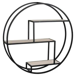 Etagère murale ronde en métal noir Ø62 cm TALLINN