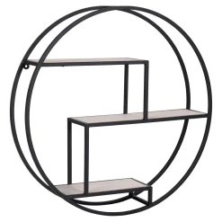 Etagère murale ronde en métal noir Ø62 cm TALLINN