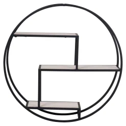 Etagère murale ronde en métal noir Ø62 cm TALLINN