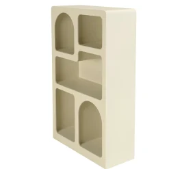 Etagère 5 niches 60x24cm en bois peint couleur beige NELIA