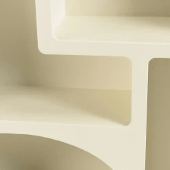 Etagère 6 niches 100x26cm en bois peint couleur beige NELIA
