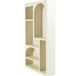 Etagère 6 niches 100x26cm en bois peint couleur beige NELIA