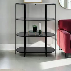 Etagère ovale en métal noir 4 plateaux VARDE