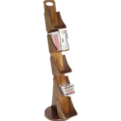 Etagère range CD/DVD hévéa 31x43x120cm MAORI