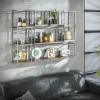 Etagère verticale bois recyclé brut métal vieilli 3 niveaux OMSK