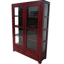 Etagère vitrée hévéa 120cm HELENA
