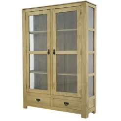 Etagère vitrée hévéa 120cm HELENA