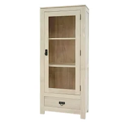 Etagère vitrée hévéa 60x140cm HELENA