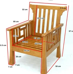 Fauteuil ajouré Hévéa 73x80x97cm MAORI