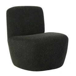 Fauteuil arrondi tissu bouclettes anthracite MALMOE