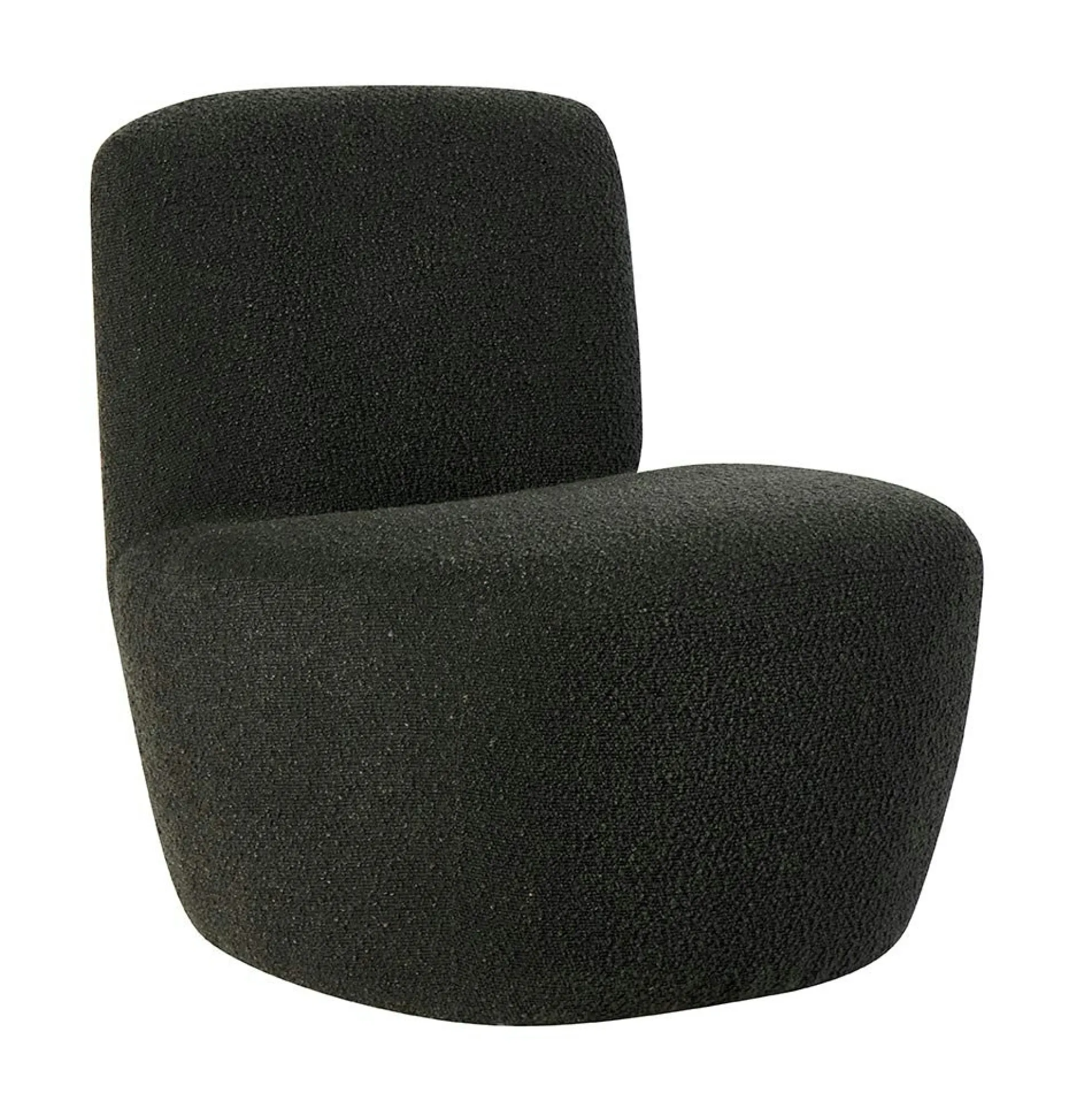 Fauteuil arrondi tissu bouclettes anthracite MALMOE
