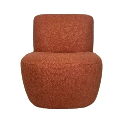 Fauteuil arrondi tissu bouclettes terracotta MALMOE