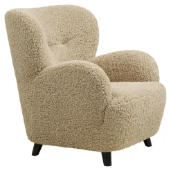 Fauteuil beige taupe en tissu BERLIN