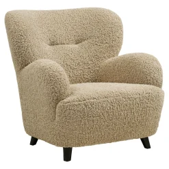 Fauteuil beige taupe en tissu BERLIN