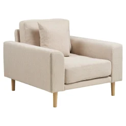 Fauteuil blanc sable en tissu ROTTERDAM