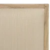 Fauteuil bois exotique clair tissu beige DIKA