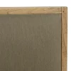 Fauteuil bois exotique clair tissu kaki DIKA