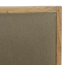 Fauteuil bois exotique clair tissu kaki DIKA