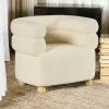Fauteuil cabriolet design tissu bouclé blanc IENA
