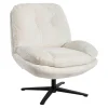 Fauteuil confort pivotant tissu doux écru IENA