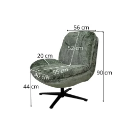 Fauteuil confort pivotant tissu doux écru IENA