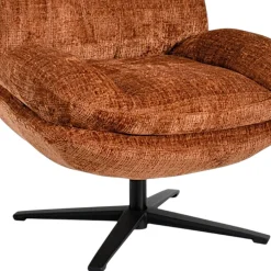 Fauteuil confort pivotant tissu doux terracotta IENA