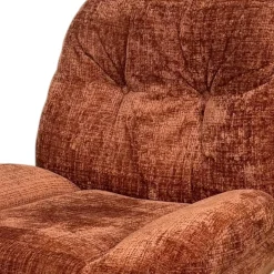 Fauteuil confort pivotant tissu doux terracotta IENA