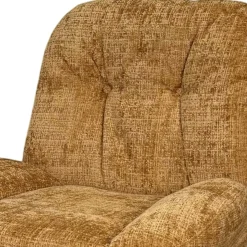 Fauteuil confort pivotant tissu doux moutarde IENA