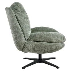 Fauteuil confort pivotant tissu doux vert IENA