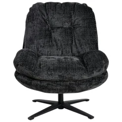 Fauteuil confort pivotant tissu doux gris foncé IENA