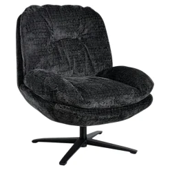 Fauteuil confort pivotant tissu doux gris foncé IENA
