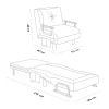Fauteuil convertible anthracite couchage 175 cm IBARRA