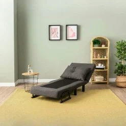Fauteuil convertible anthracite couchage 175 cm IBARRA