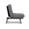 Fauteuil convertible banquette gris chiné pieds chromés CUSCO