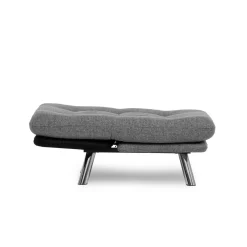 Fauteuil convertible banquette gris chiné pieds chromés CUSCO