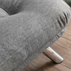 Fauteuil convertible banquette gris chiné pieds chromés CUSCO