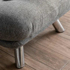 Fauteuil convertible banquette gris chiné pieds chromés CUSCO
