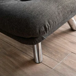 Fauteuil convertible banquette gris foncé pieds chromés CUSCO