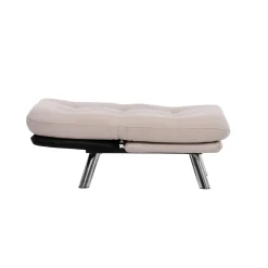 Fauteuil convertible banquette écru pieds chromés CUSCO