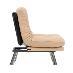 Fauteuil convertible banquette beige pieds chromés CUSCO